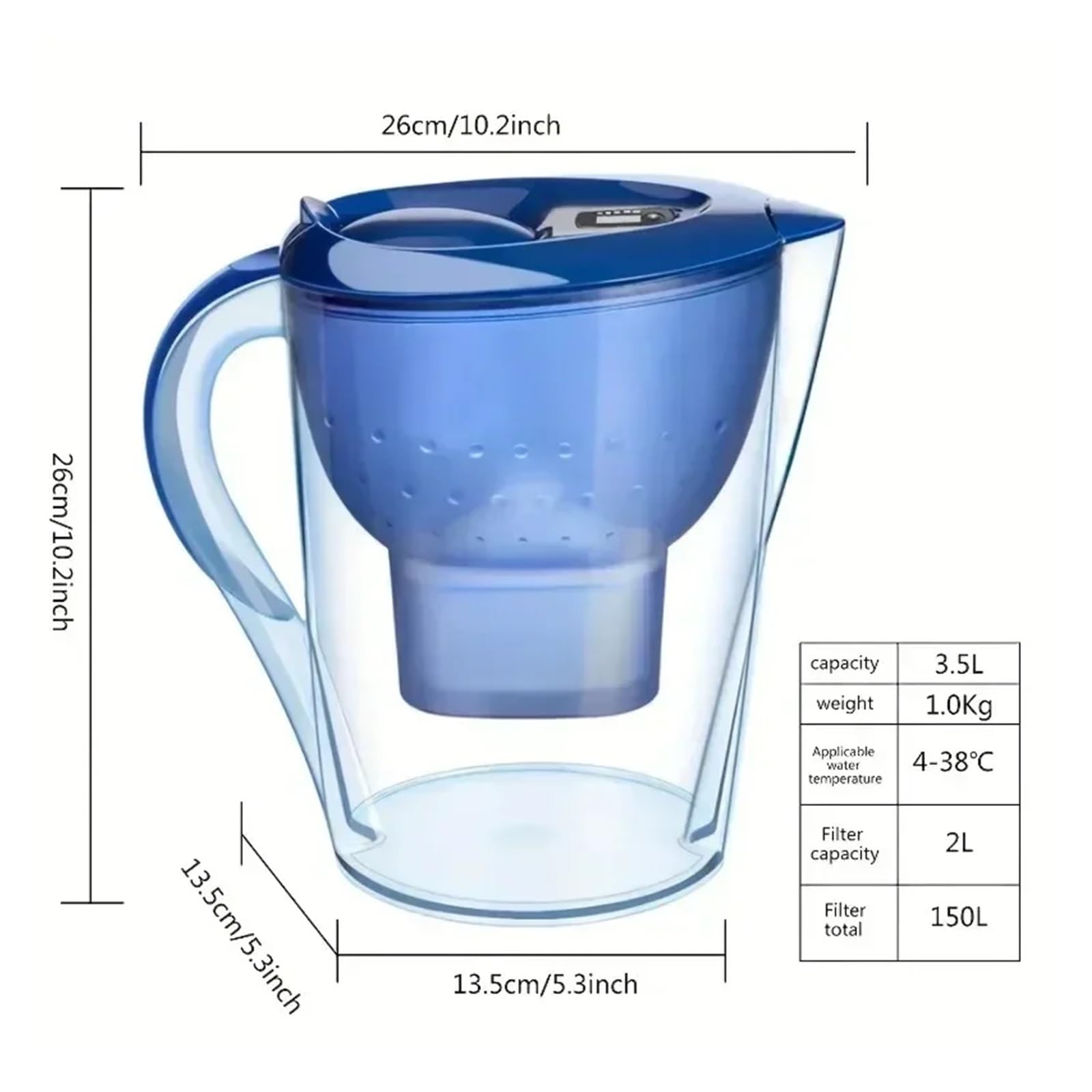 Hervidor de agua doméstico con 3 filtros(Blue 3 Filter)