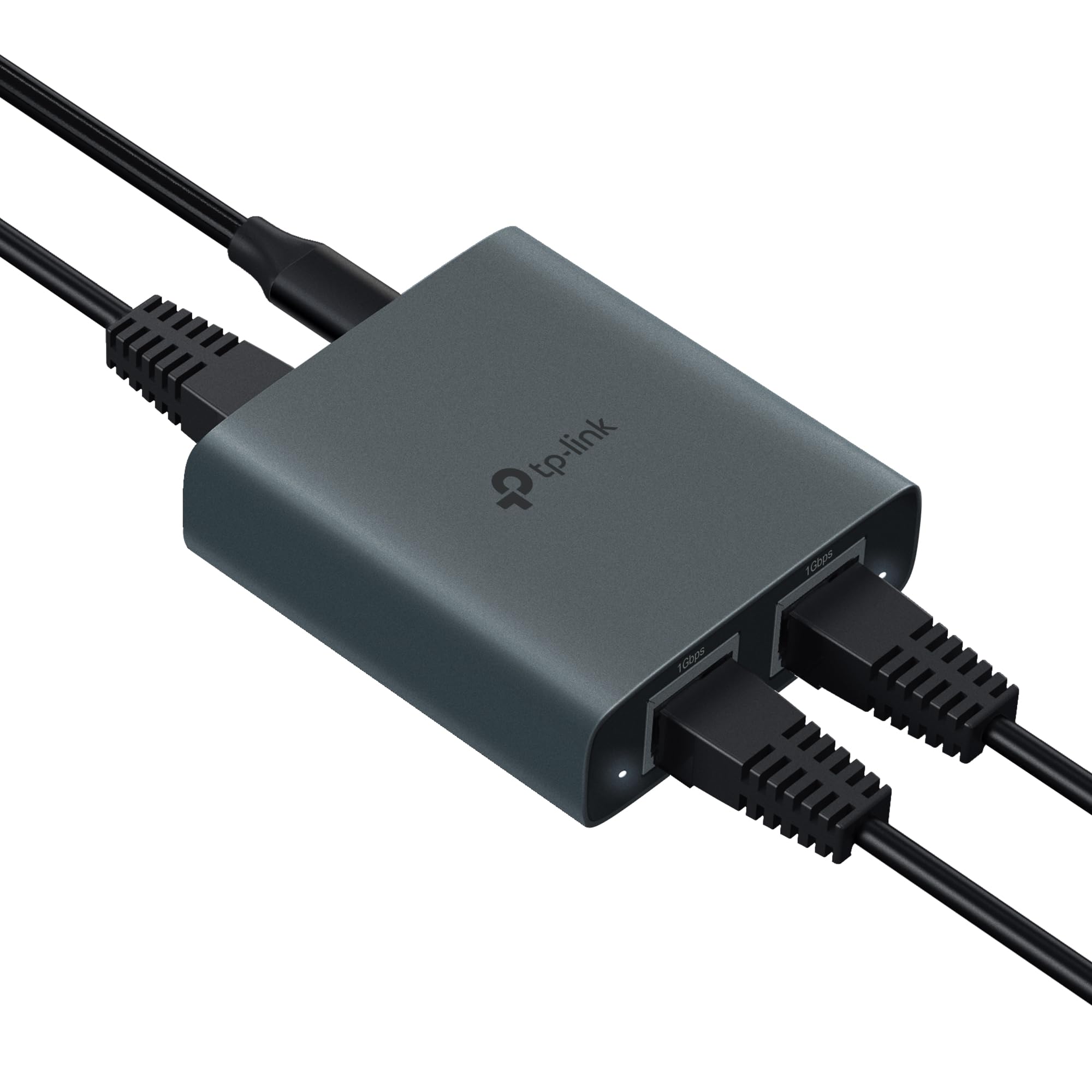 TP-Link Répartiteur Ethernet 1 vers 2, 1000 Mbps, haute vitesse, double port, répartiteur Internet, compatible avec les câbles Cat8/7/6/5e/5, USB-C et Ethernet inclus, étui en aluminium, Plug and Play