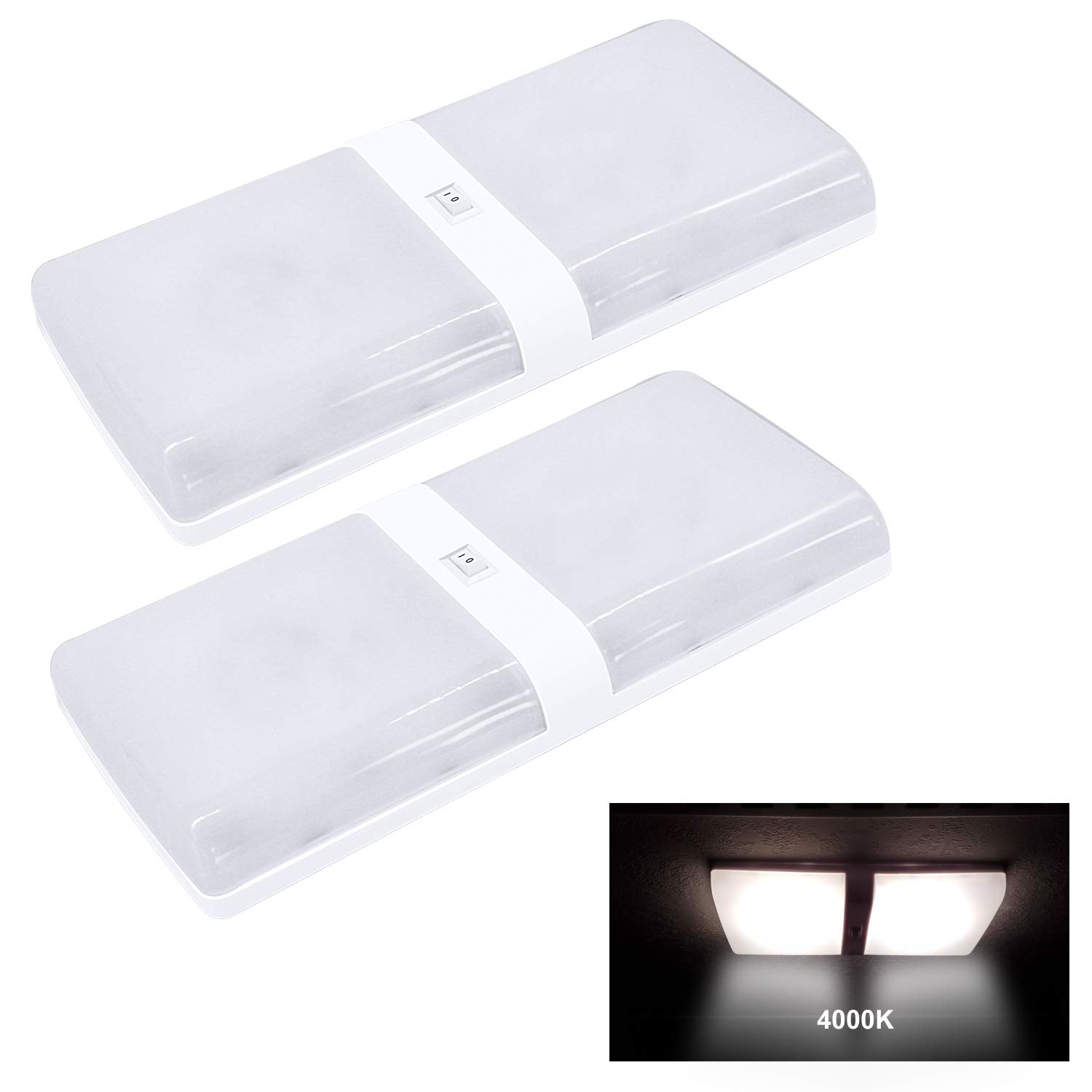 Buy Facon LED 12Volts RV Pancake Light Double Ceiling Dome Light Under