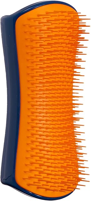 Tangle Teezer | Pet Teezer | Szczotka dla psa do rozczesywania i pielęgnacji, ergonomiczna i łatwa do czyszczenia, delikatnie usuwa węzły, luźne włosy i brud dzięki dwupoziomowym zębom, granatowy i