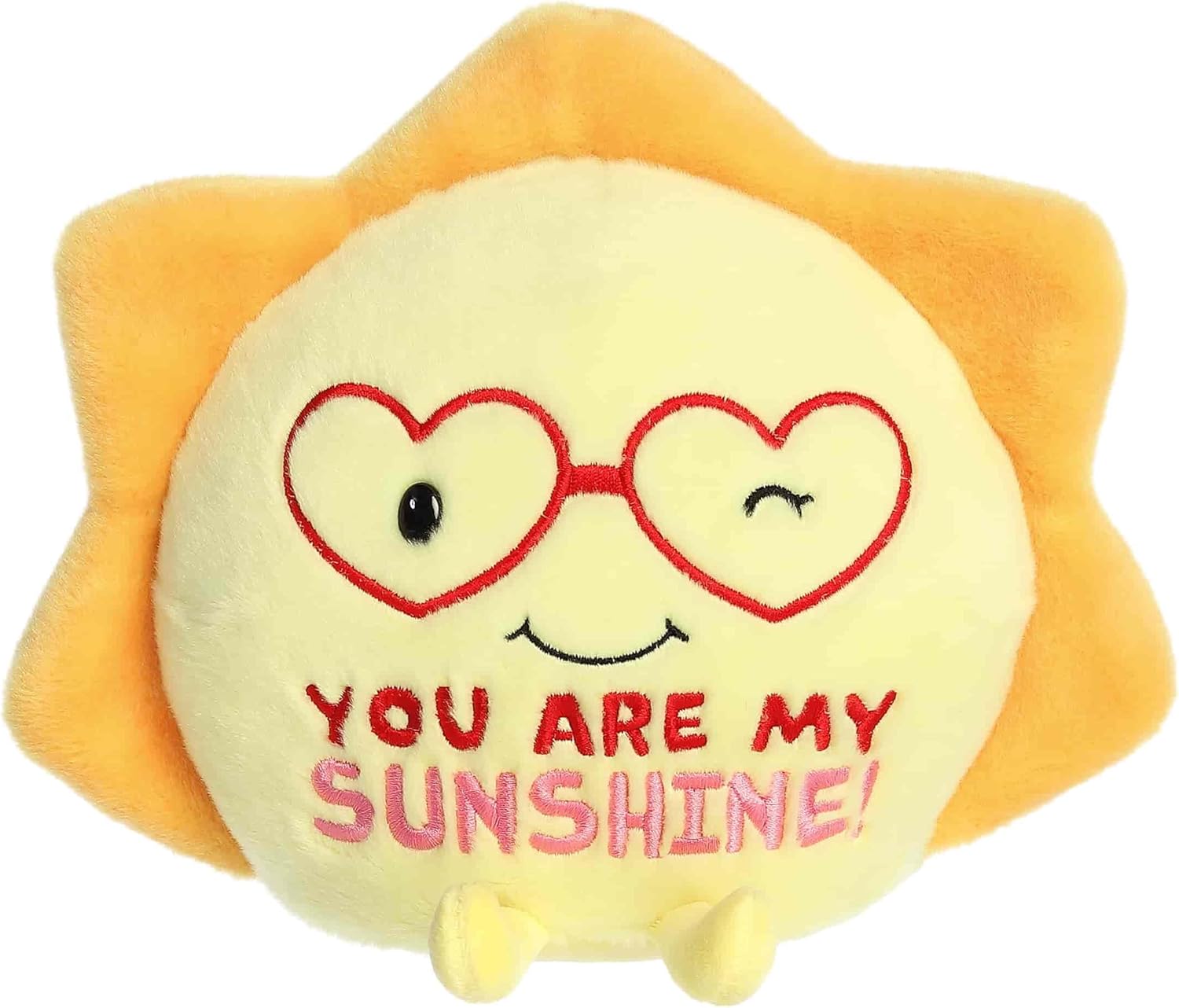 Aurora Witty JUST SAYIN' You Are My Sunshine Sun Stuffed Animal - Soft Keepsake for Loved Ones - Perfect for Decorating Rooms and Valentine's Day - Yellow 9.5 Inches