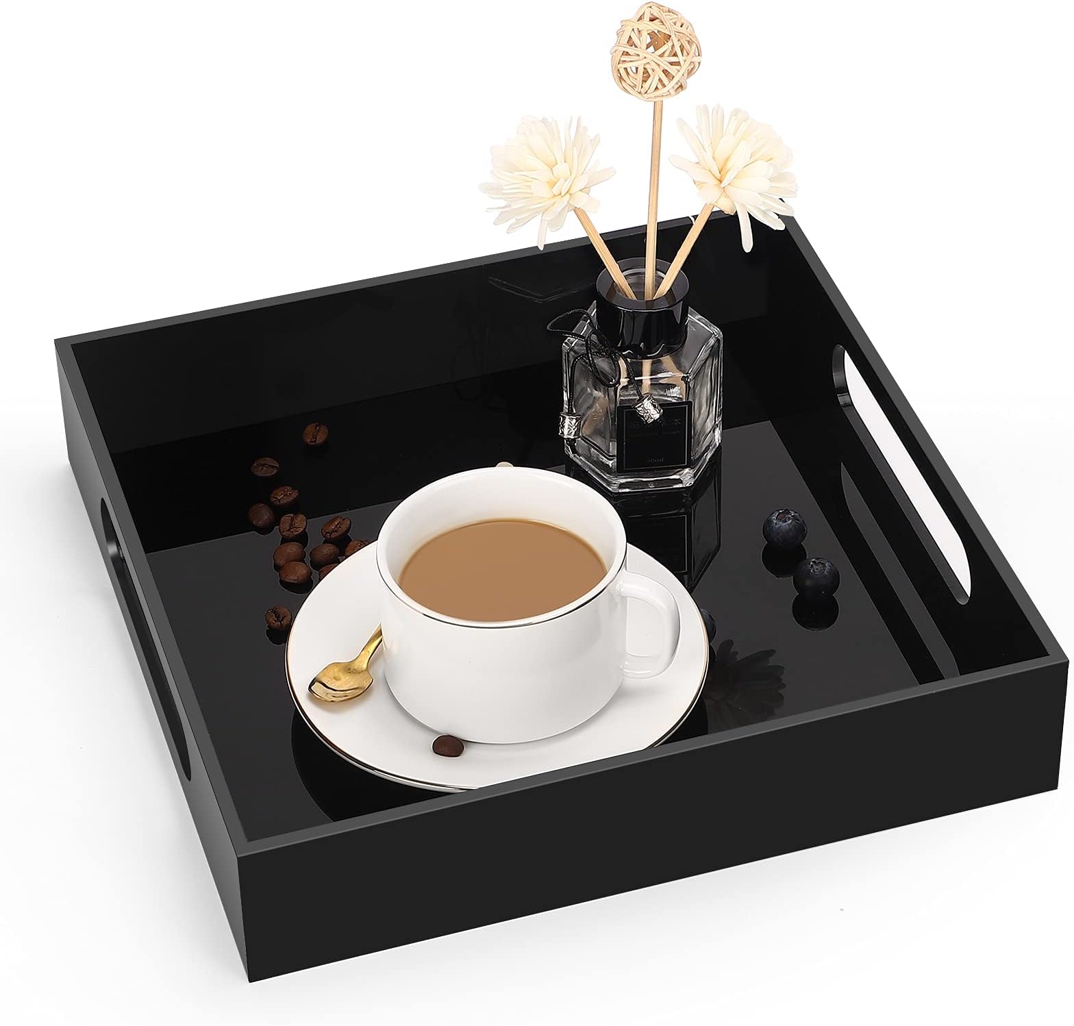 Amazon.com: MyGift Rustic Solid Torched Wood Decorative Serving Tray ...
