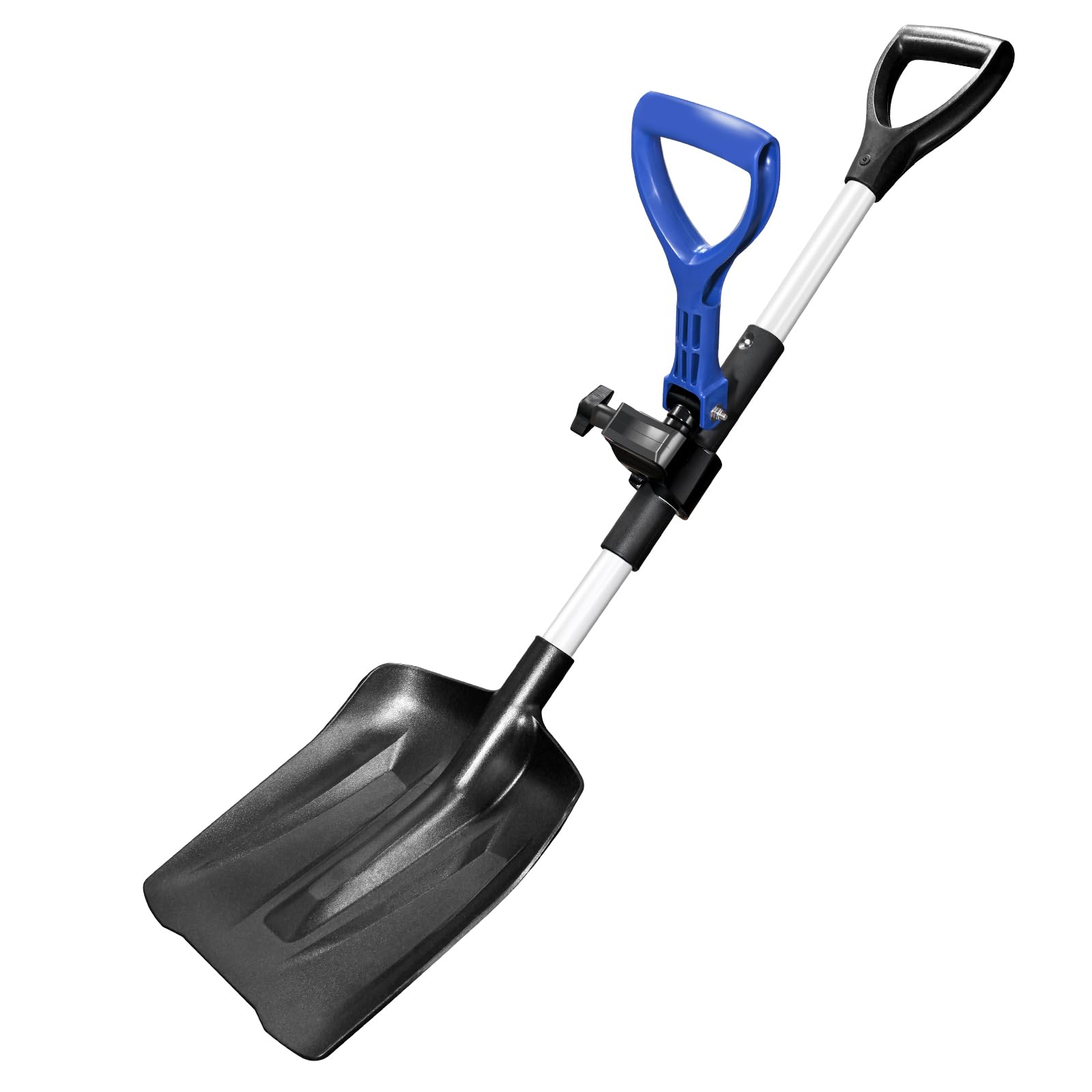 Foldable Snow Shovel with Dual D-Handle, No Tools Quick Assembly,Lightweight Shovel for Car Emergency, Garden, Car Garage, Home Sidewalk and Camping,40"