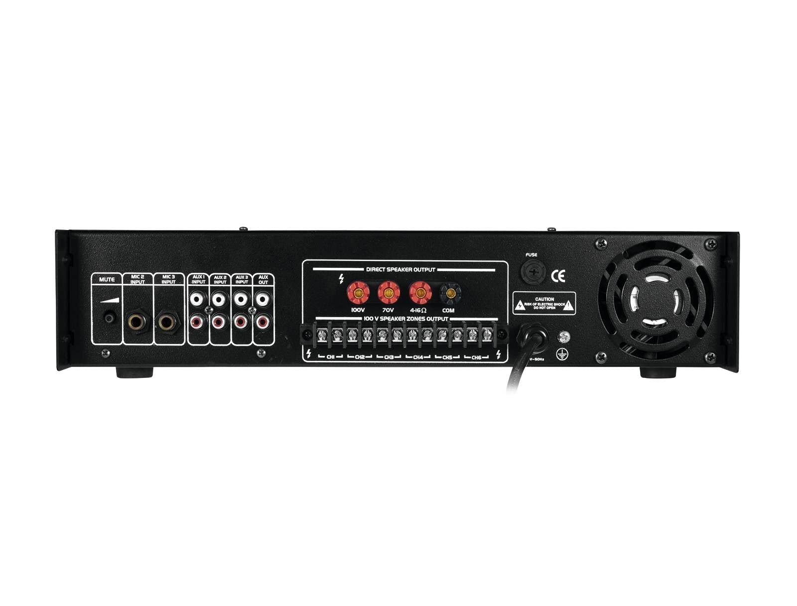 OMNITRONIC MPZ-350.6P Mischverstärker | 6-Zonen-ELA-Mono-Mischverstärker mit MP3-Player & IR-FB, Zonen schaltbar, 350 W