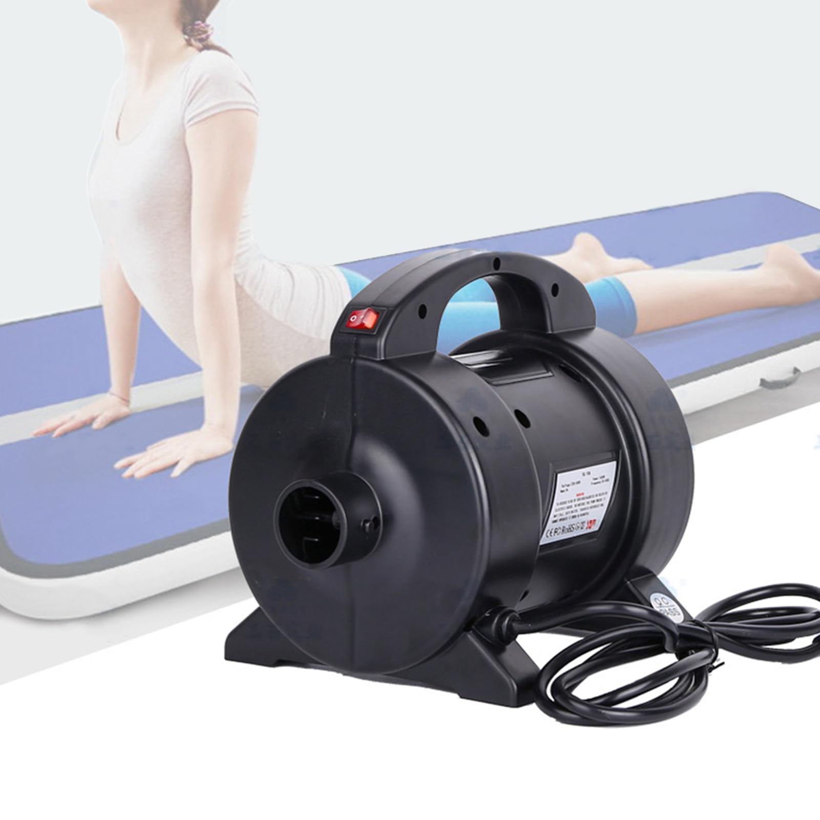 Kavolet 1600W Pompa Elettrica, Pompa Portatile per Materasso Gonfiabile a Rapido Gonfiaggio Pompa ad Aria Elettrica Gonfiatore Deflatore con 2 Ugelli per Schlauchboot, Tavola da Surf