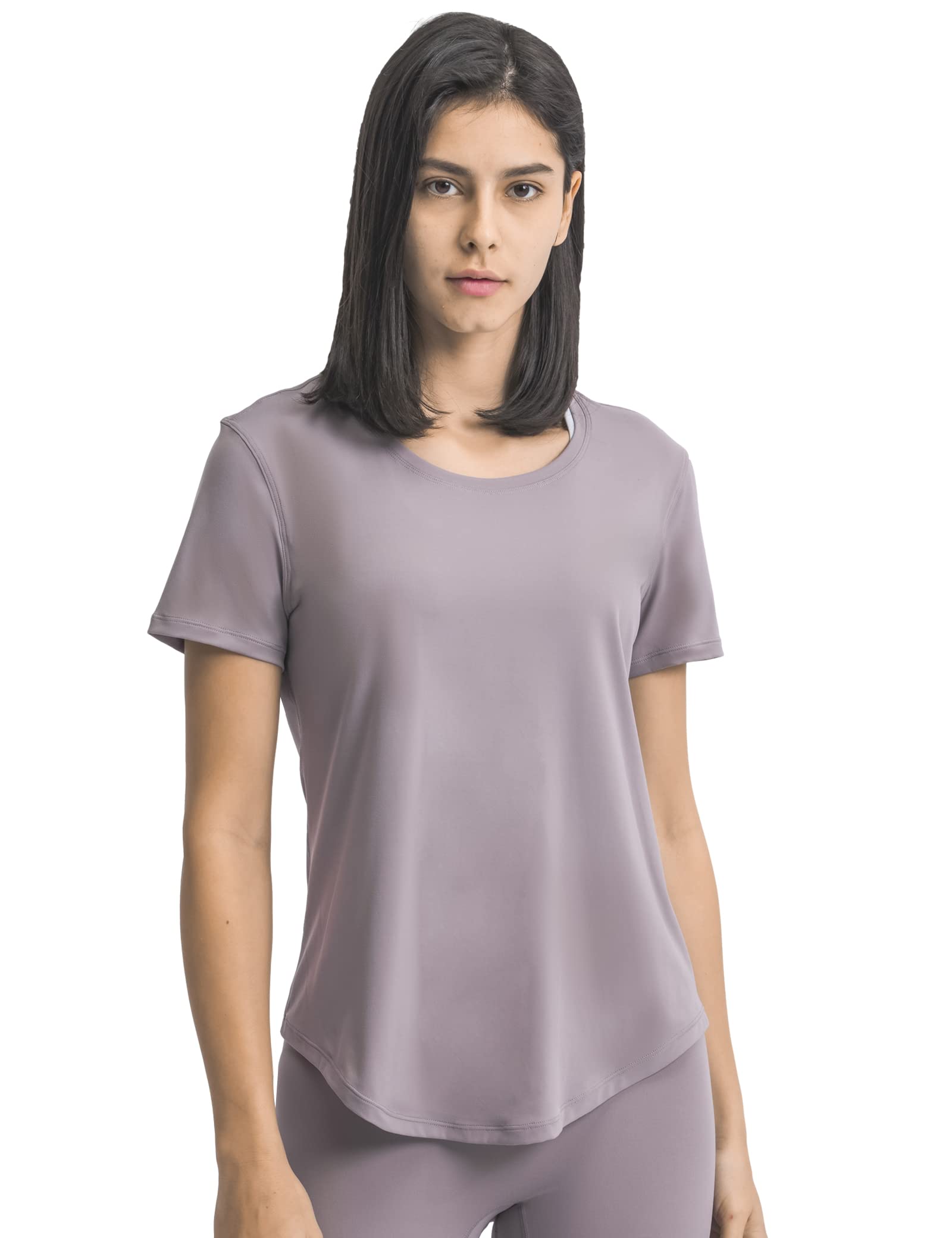 Damen Funktionsshirt Kurzarm, Schnelltrocknendes Sport T-Shirt Leichtes Laufshirt Rundhals Trainingsshirt Oberteile Shortsleeve für Laufen Fitness, 3er Pack, 3 To, XL