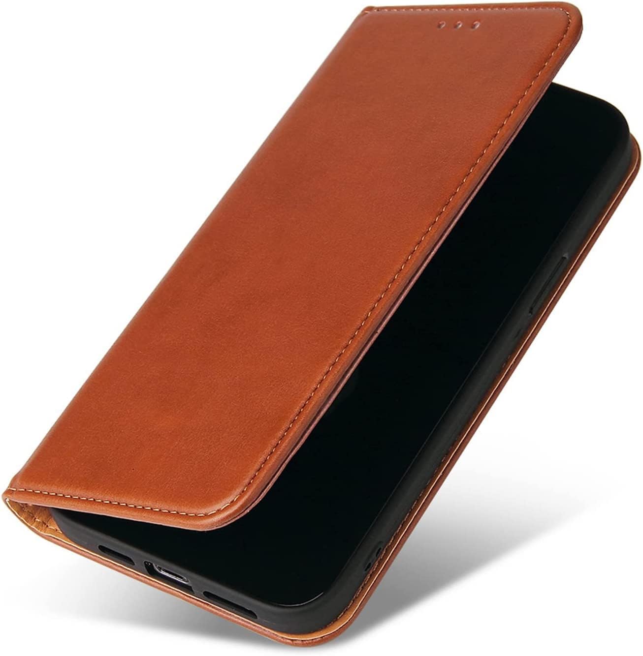 COOVS Wallet Case for iPhone 14/14 Plus/14 Pro/14 Pro Max, Flip Leather Phone Case with Card Slots Kickstand Strong Magnetic Closure Protective Cover (Color : Brown, Size : 14Plus)