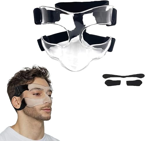 Protector de nariz para nariz rota, máscara de baloncesto ajustable con acolchado de espuma para hombres y mujeres, máscaras de entrenamiento