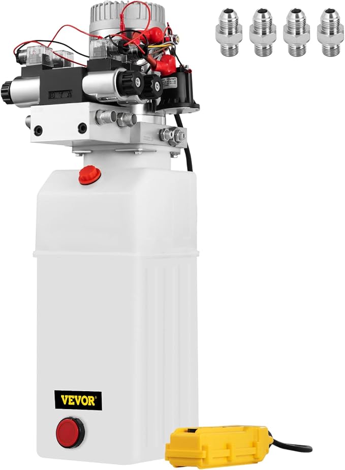 VEVOR Pump 12V DC Acting Double Solenoid Hydraulic Power