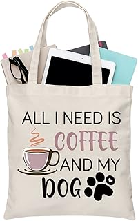 All I Need Is Coffee And My Dog Tote Bag Dog Lover Gift Coffee Lover Gift Dog Mom Gift Dog Owner Reusable Shopping Bag
