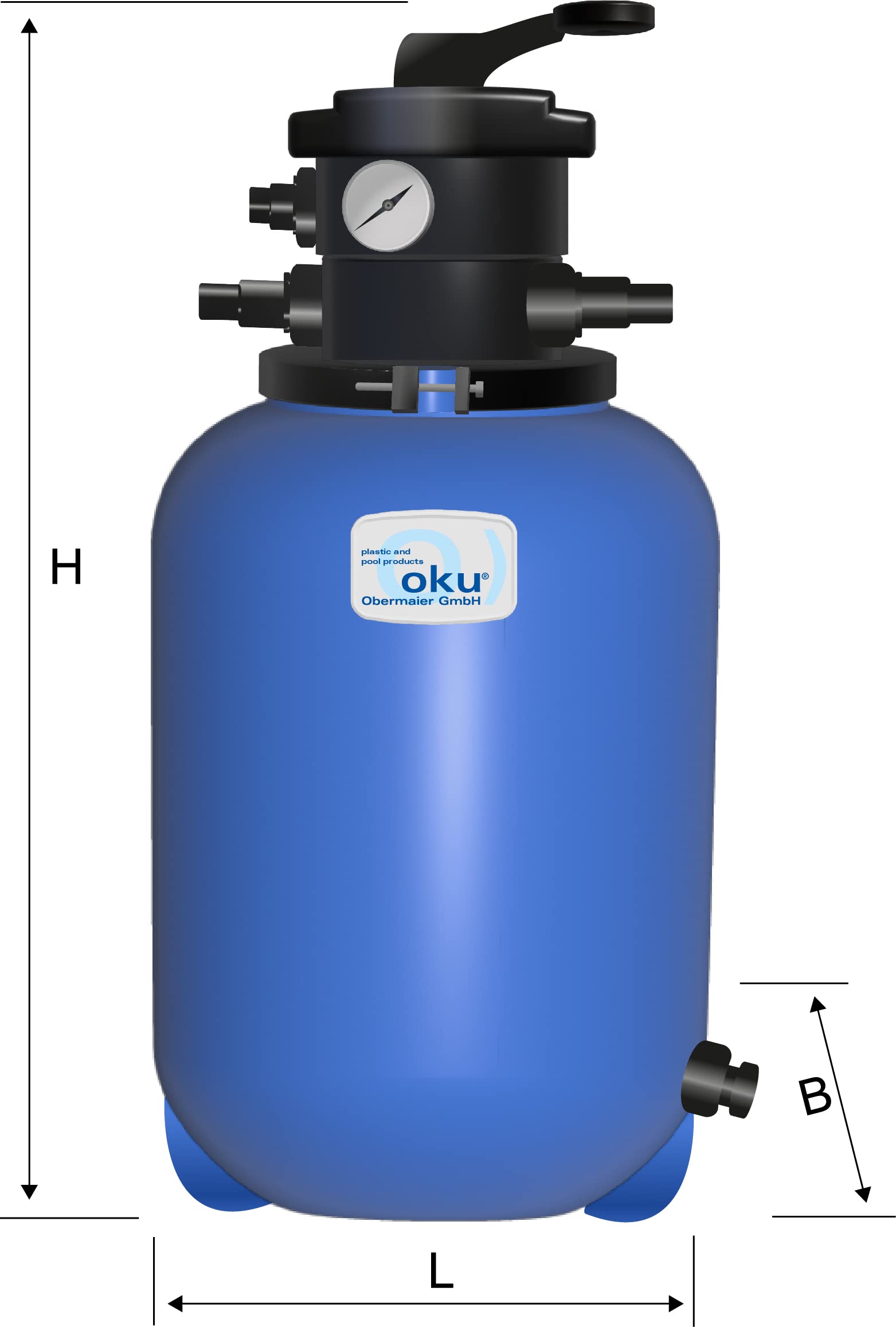 OKU Sandfilteranlage ECO mit Top-Mount-Ventil Ø400 mm - ohne Pumpe