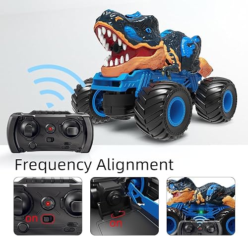 Miniatura 2 de Camión de dinosaurio controlado a distancia de 2.4 GHz para niños de 3, 4, 5, 6, 7, 8 años, juguete de dinosaurio para niños pequeños, auto monstruo
