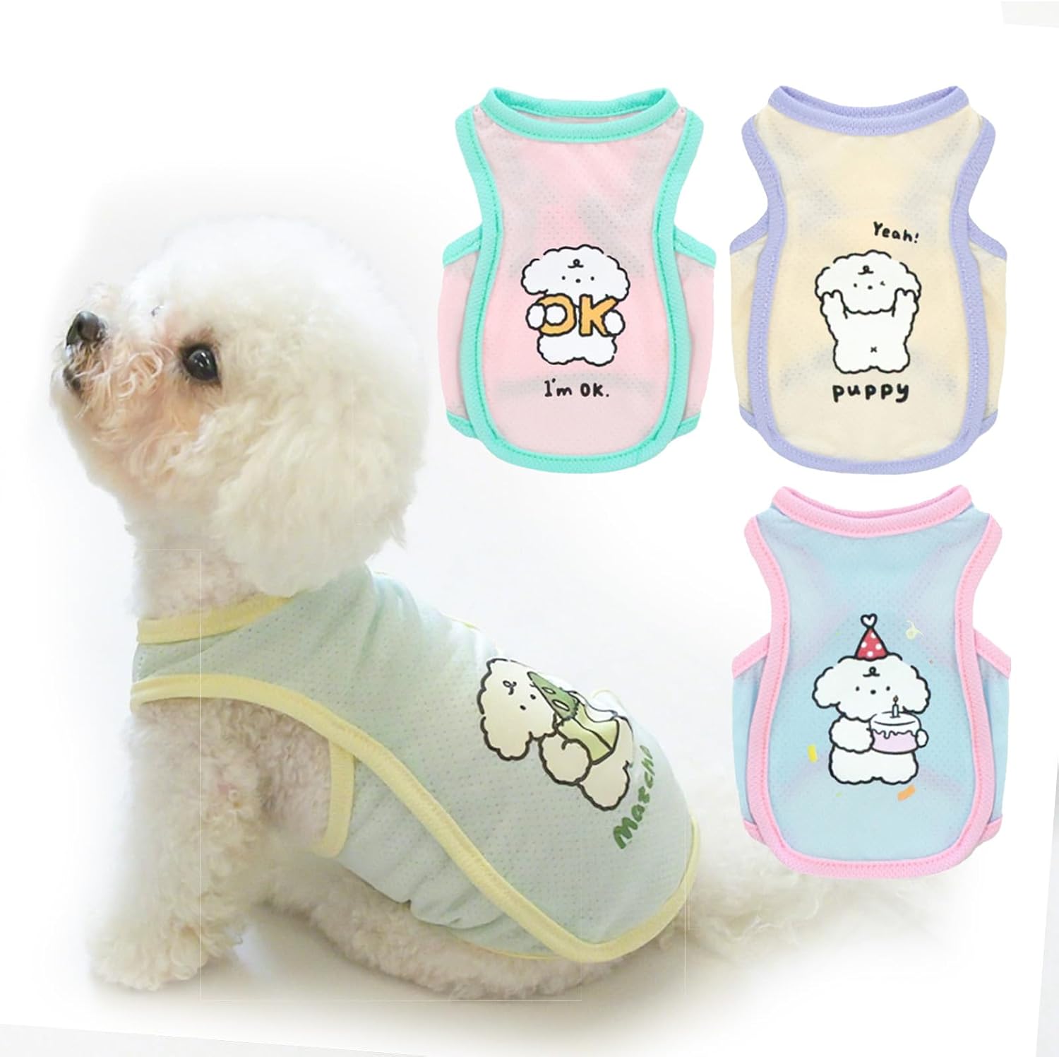 4-Pack Lightweight Dog Cooling Shirts for Small Breeds – Summer Vest 4-Pack Lightweight Dog Cooling Shirts for Small Breeds – Summer Vest