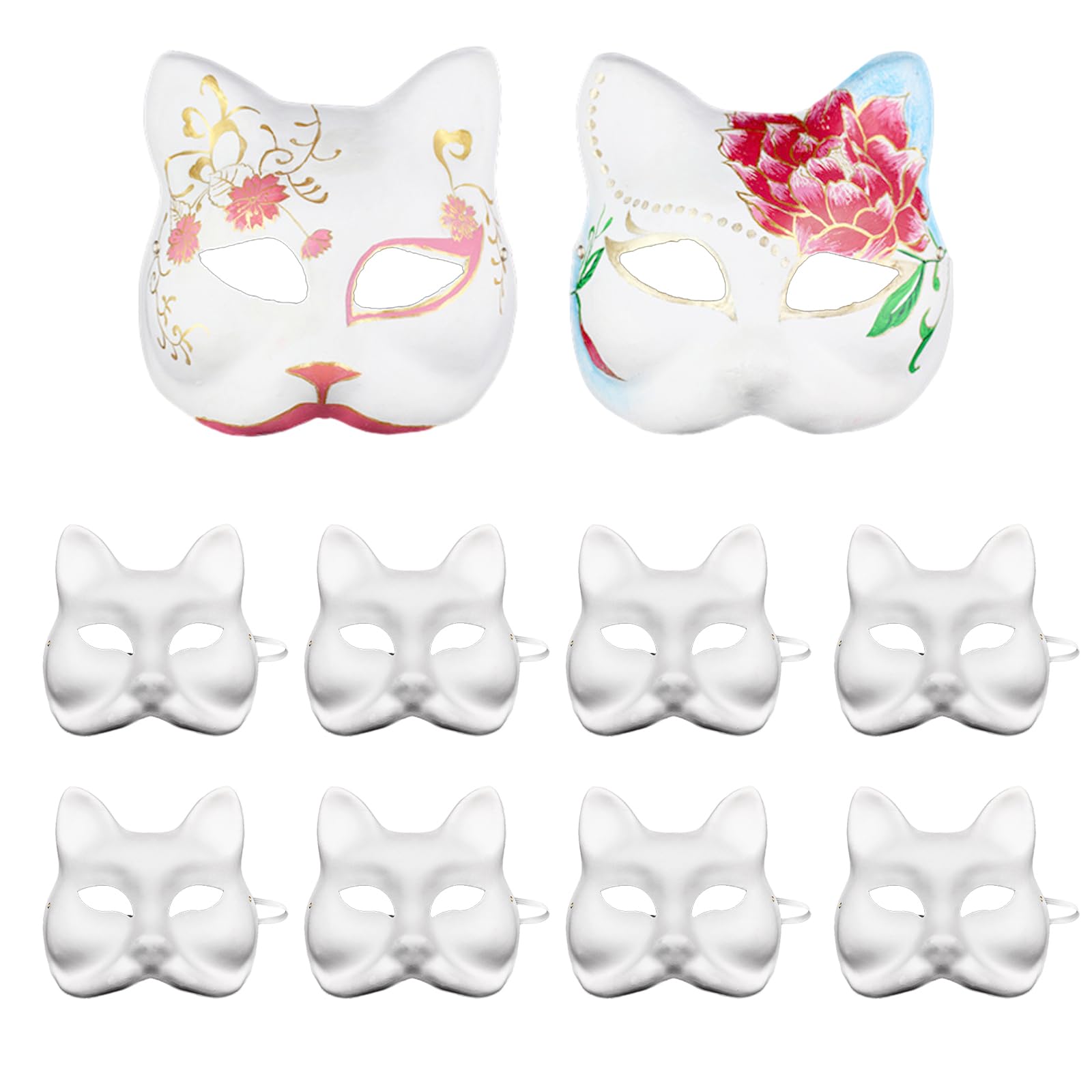 Kit Maschere Gatto Fai Da Te - 24 Pezzi Con Pelliccia E Rete Per Occhi, Per Halloween E Cosplay