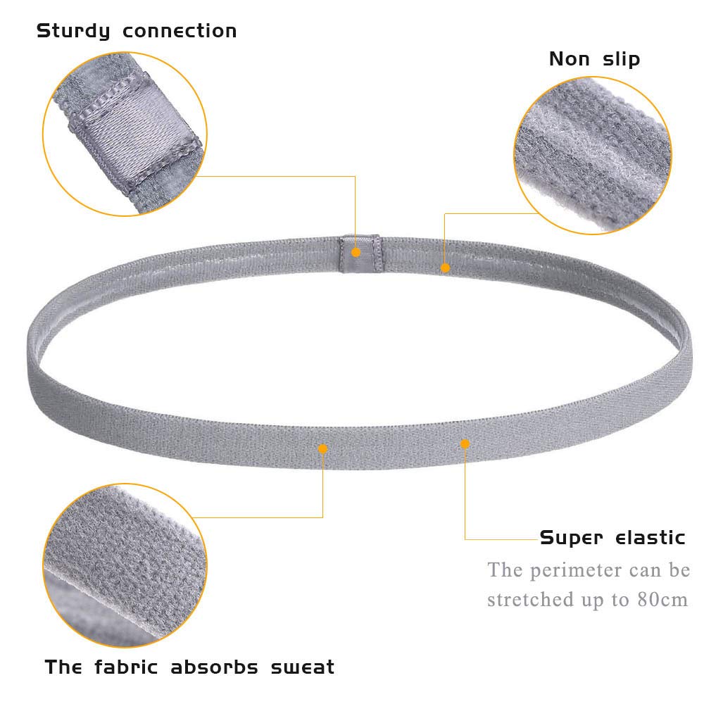 NETUME 3PCS Elastic Sports Headbands For Women Men, Mens Thin Sport