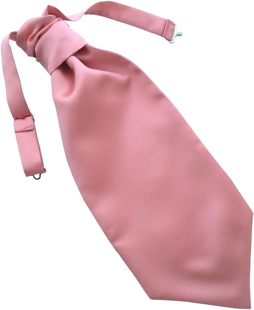 Great British Tie Club Men's Satin Wedding Ruche Cravat - Peach