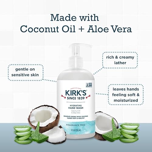 Miniatura 6 de Kirk's Lavado de manos hidratante, fabricado con aceite de coco y aloe vera, con tecnología neutralizante de olores para ayudar a eliminar olores,