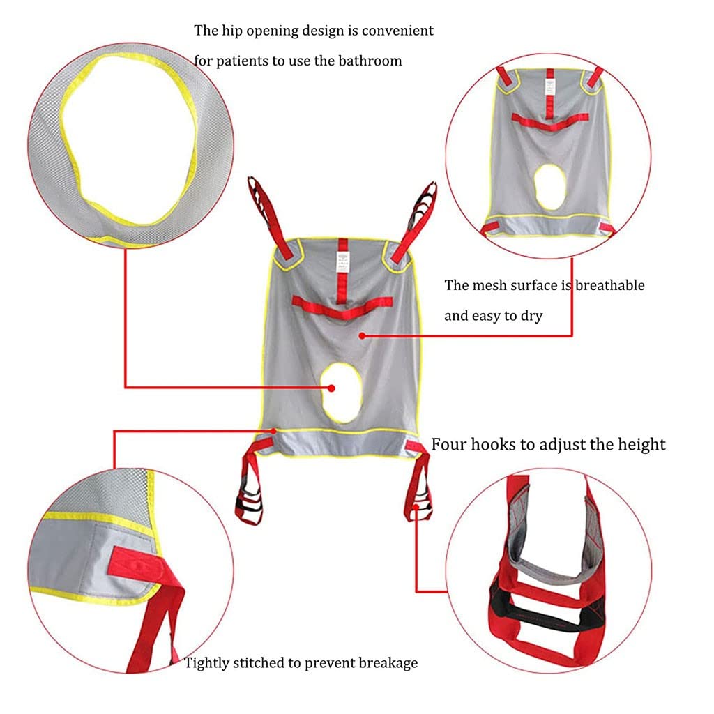 Arnés de baño ，Cabestrillo de elevación para Pacientes，Arnés Elevación Paciente Cuerpo Completo, para Enfermería, Ancianos, Discapacitados(Excluyendo grúa) Large