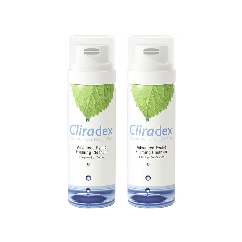 Cliradex Limpador Espumante para Pálpebras com Óleo de Melaleuca, 45 mL, Pacote com 2