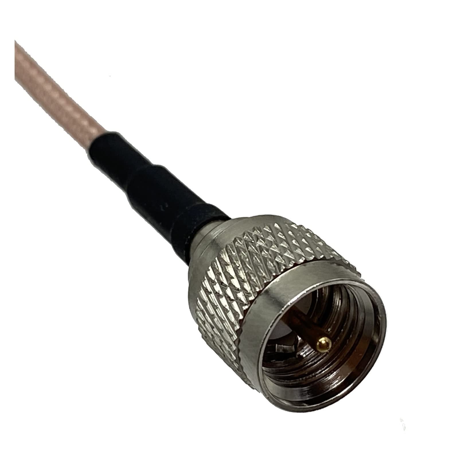 Rg316 Câble F tv Bouchon mâle angle droit à M~ni Uhf Connecteur mâle Connecteur Terminal du fil de sertissage droit Rf Pigtail Jumper 4inch ~ 5m(10inch (25CM))