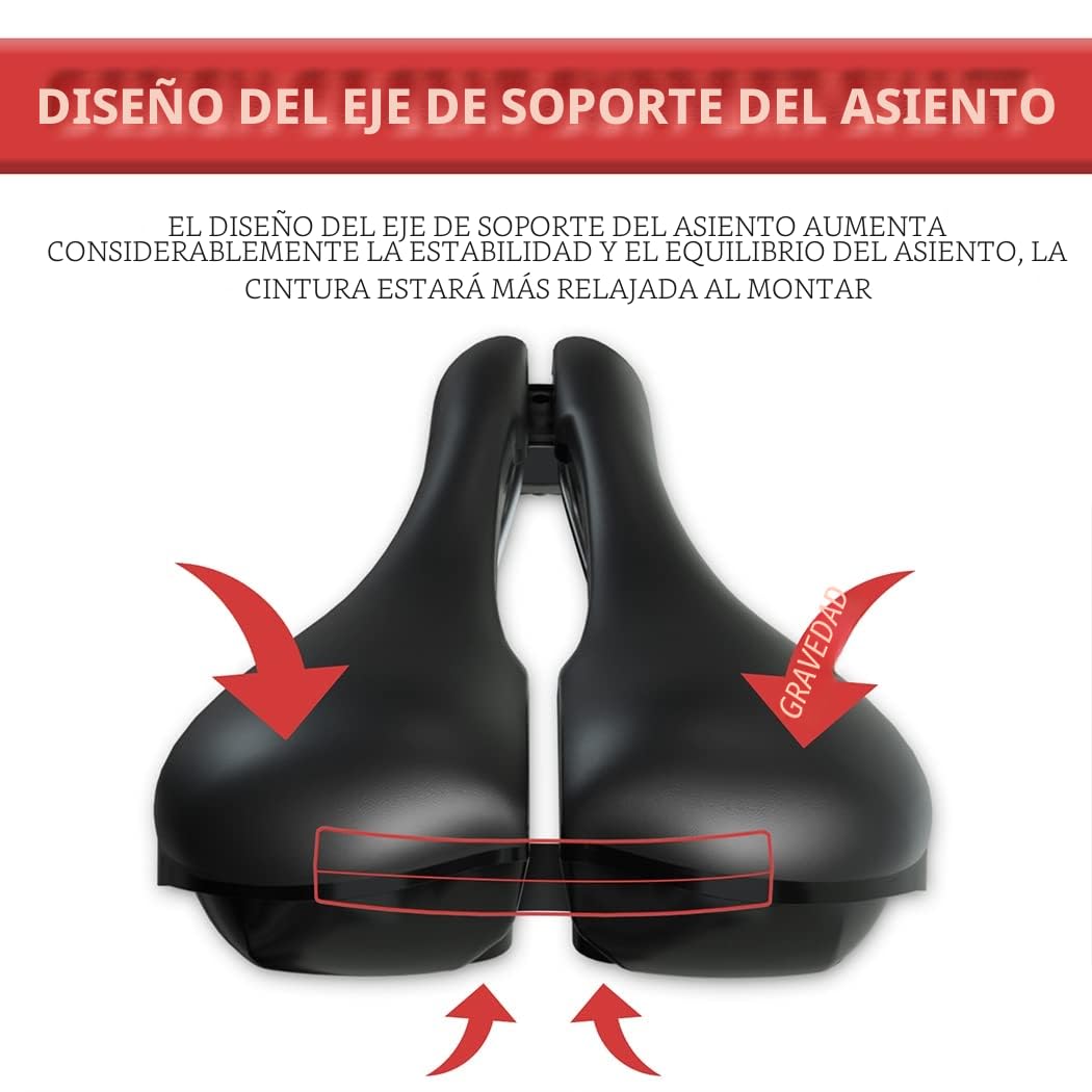Sillin Bicicleta, Ancho Ajustable, Sillin Bicicleta Comodo, Sillin Antiprostatico, Sillin Bicicleta Adecuado para MTB, Bicicleta de Carretera, Bicicleta de Ciudad