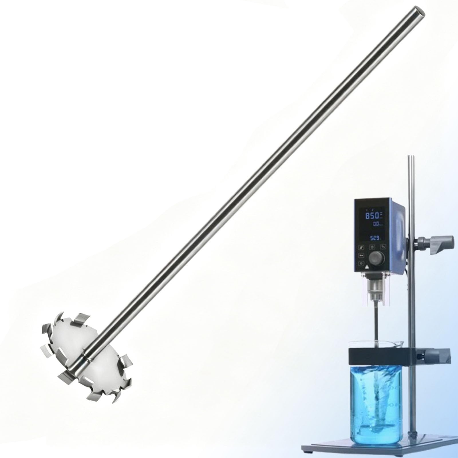 Impulsor Dispersor De Alto Cizallamiento De Acero Inoxidable 316 con Eje De 8 Mm Y Pala Mezcladora De 30 A 120 Mm para Disolución, Dispersión, Emulsificación Y 40mm 300mm