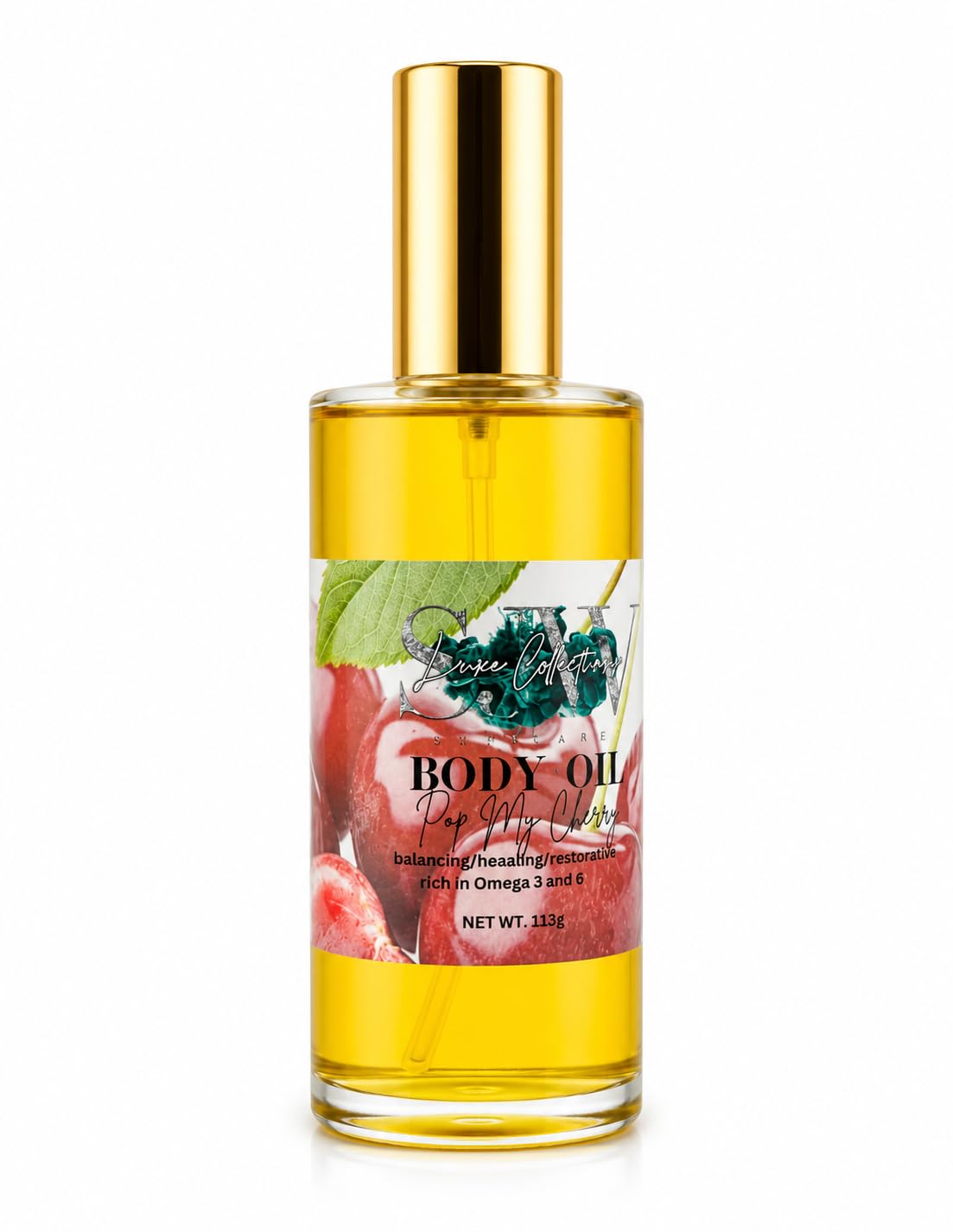 SJW Luxe Collections - Skin Barrier Repair Oil - Pop My Cherry - Moisturizer with Hemp Seed Oil, Grapeseed Oil, Jojoba Oil, Evening Primrose Oil, Pomegranate Oil, Vitamin E