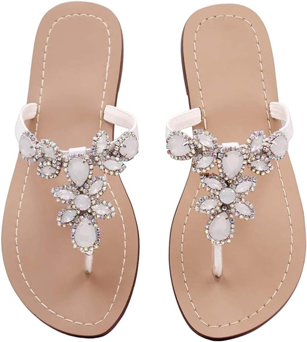 Rhinestone Sandals for Women Sparkly Flip Flops