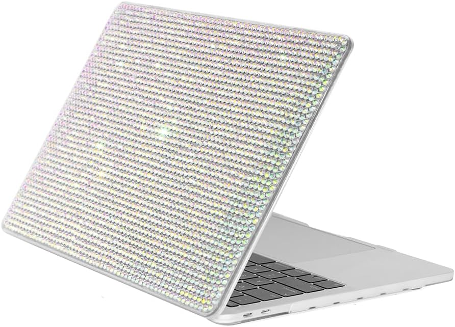Compatible with MacBook Air 13 inch Case M5 2026 M4 2025 M3 M2 2024-2022 A3449 A3240 A3113 A2681 Laptop Glittery Rhinestone Hard Plastic Case with Keyboard Cover for Air 13.6, Diamond