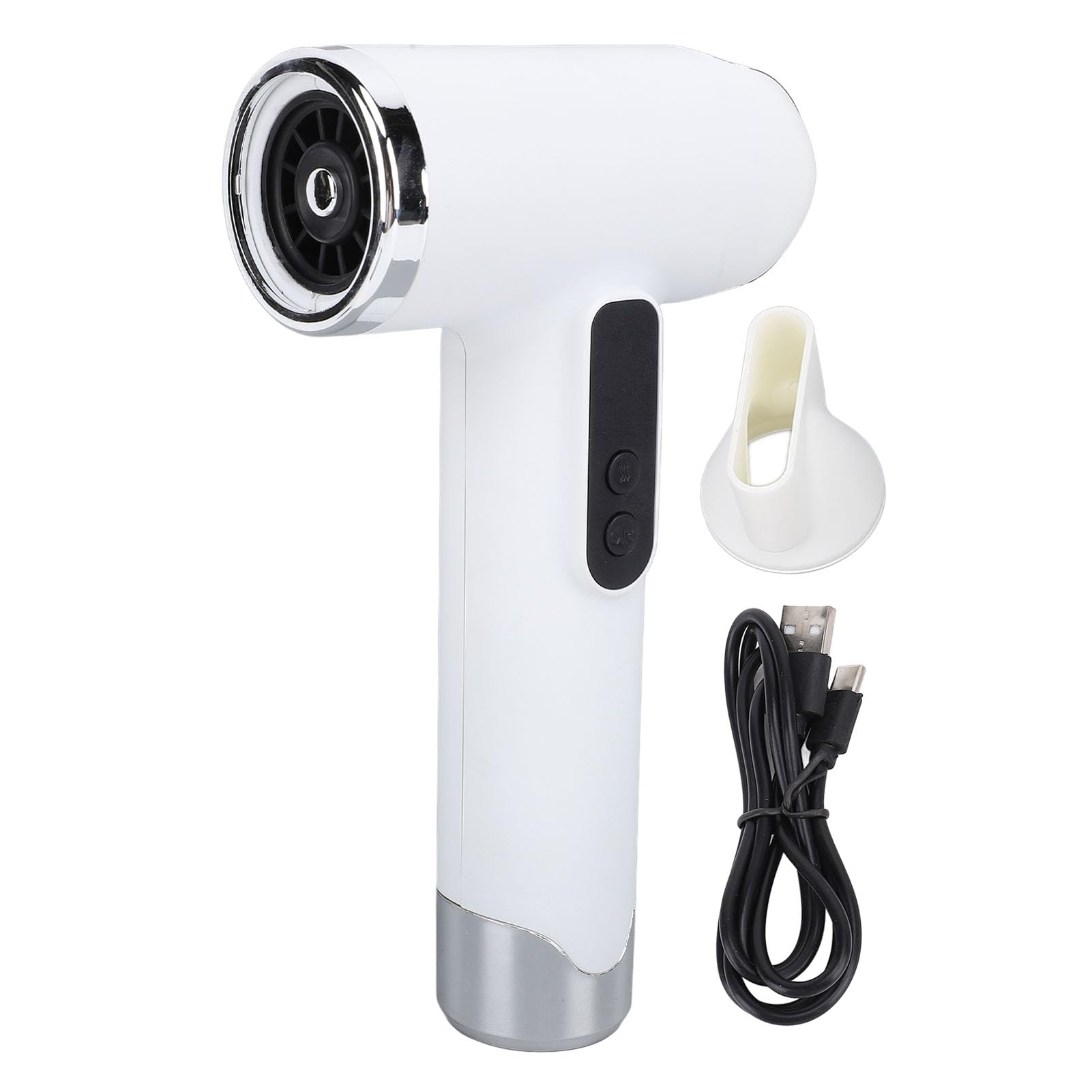Kabelloser Haartrockner für Frauen USB kabellos wiederaufladbar föhn mit Düse Reiseföhn Heiß Kalt Wind Styling für Wohnheim, Studenten, Zuhause, Reisen (Weiß)