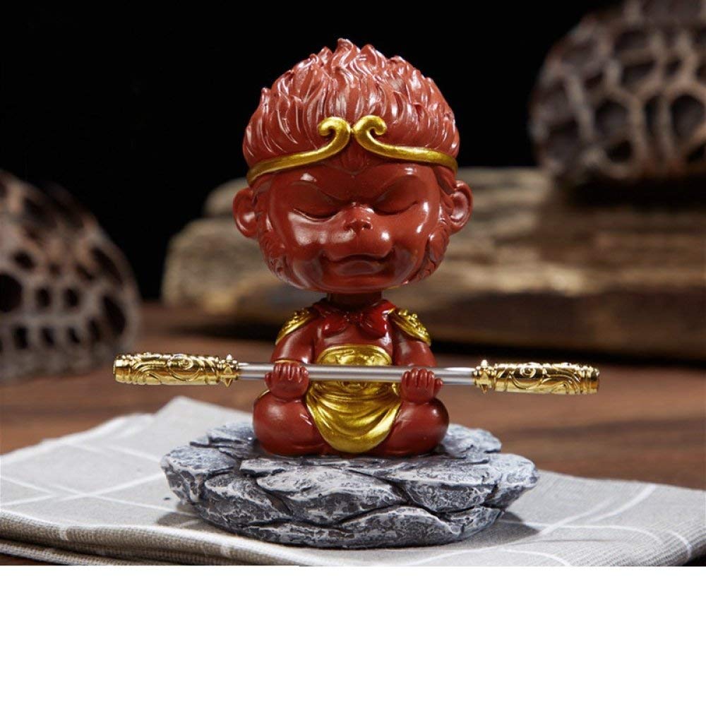 Petite statue en céramique rouge de Bouddha artisanat d'art de collection