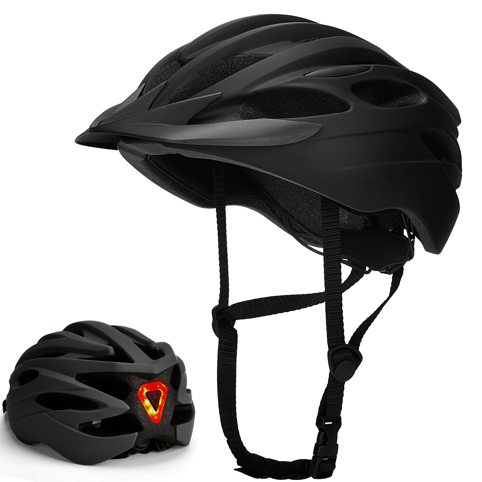 Bike Helmet Men Women Cycle Helmet with Light Breathable MTB Helmets Mountain Bicycle Helmet for Adult Road Cycling Helmet,Black