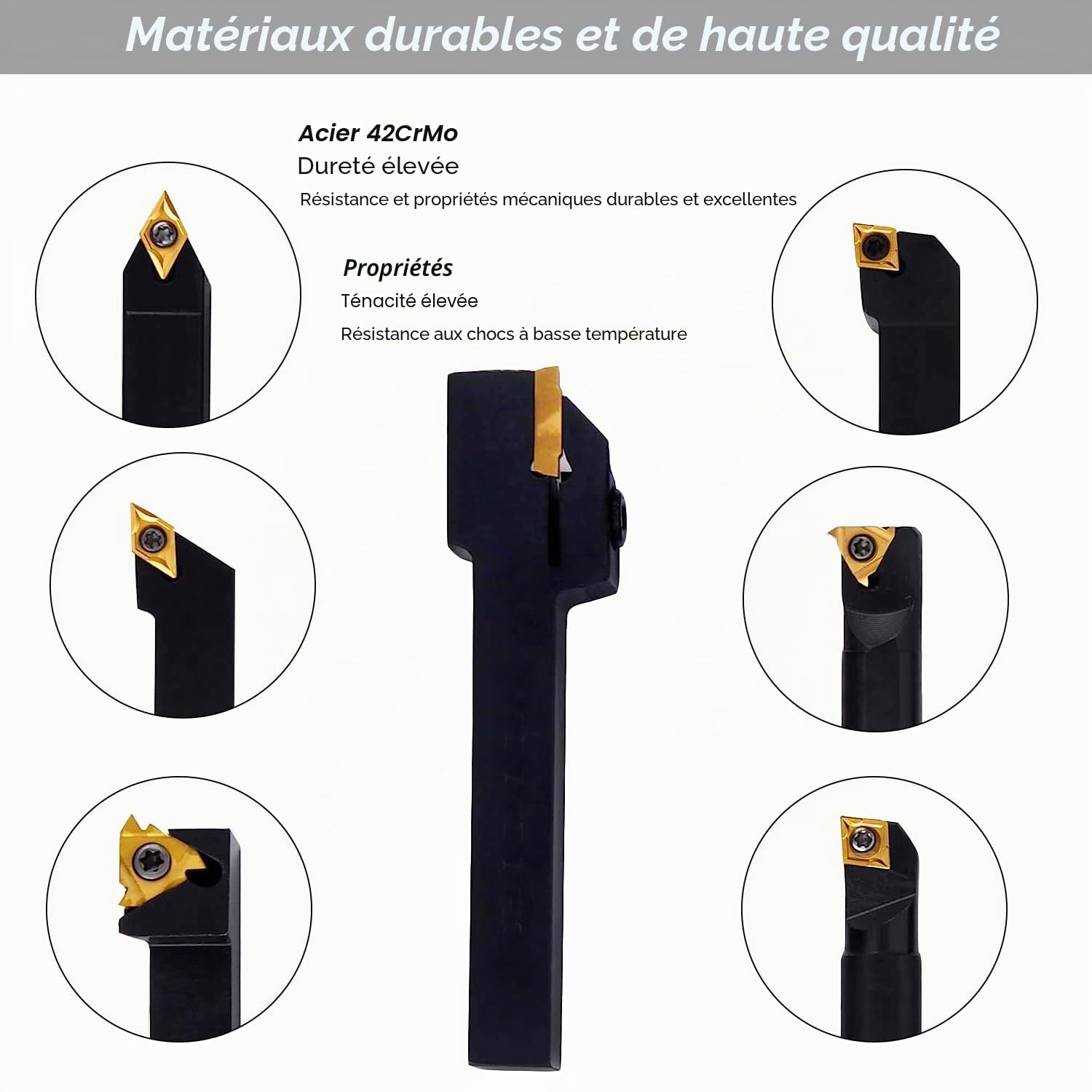 21pcs 12mm Porte-Outil De Tournage Tige Tour Set Barre D'Alésage Tournage Kit Tournage en Carbure Multifonctionnel Support Alésoir avec Inserts De Carbure, clés pour Outil de Tour