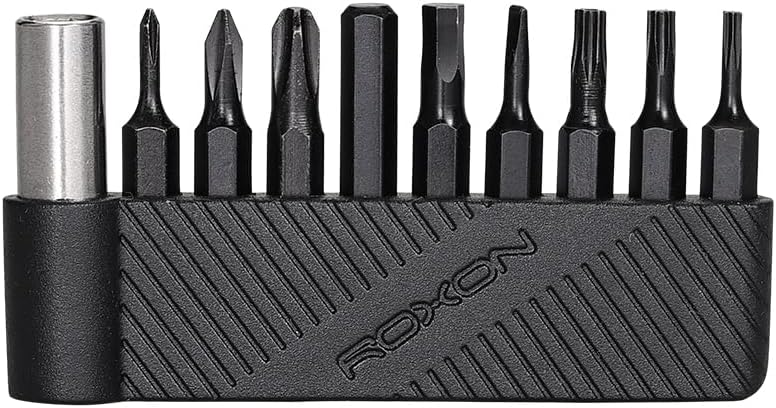 9 pcs bit group set with magnet extended holder to adapt bits for ROXON KS2, H1, S802S, M2, M3 ; Different sizes of screwdriver T8 T6 T10 PH0 PH2