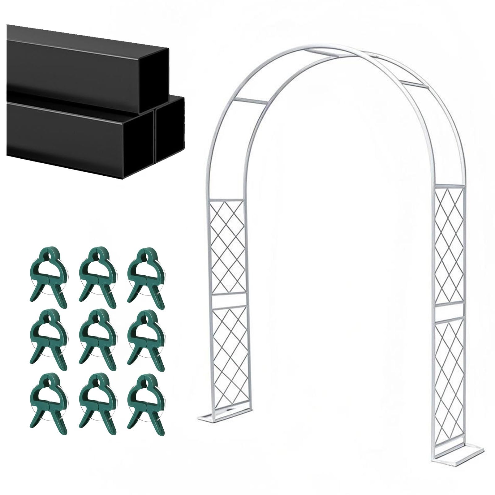 Arco da giardino in metallo graticcio per rose cerimonia nuziale e decorazione per feste robusto all'aperto Rankgitter dimensioni L 260 370 cm elegante bianco rosa pergolato per eventi