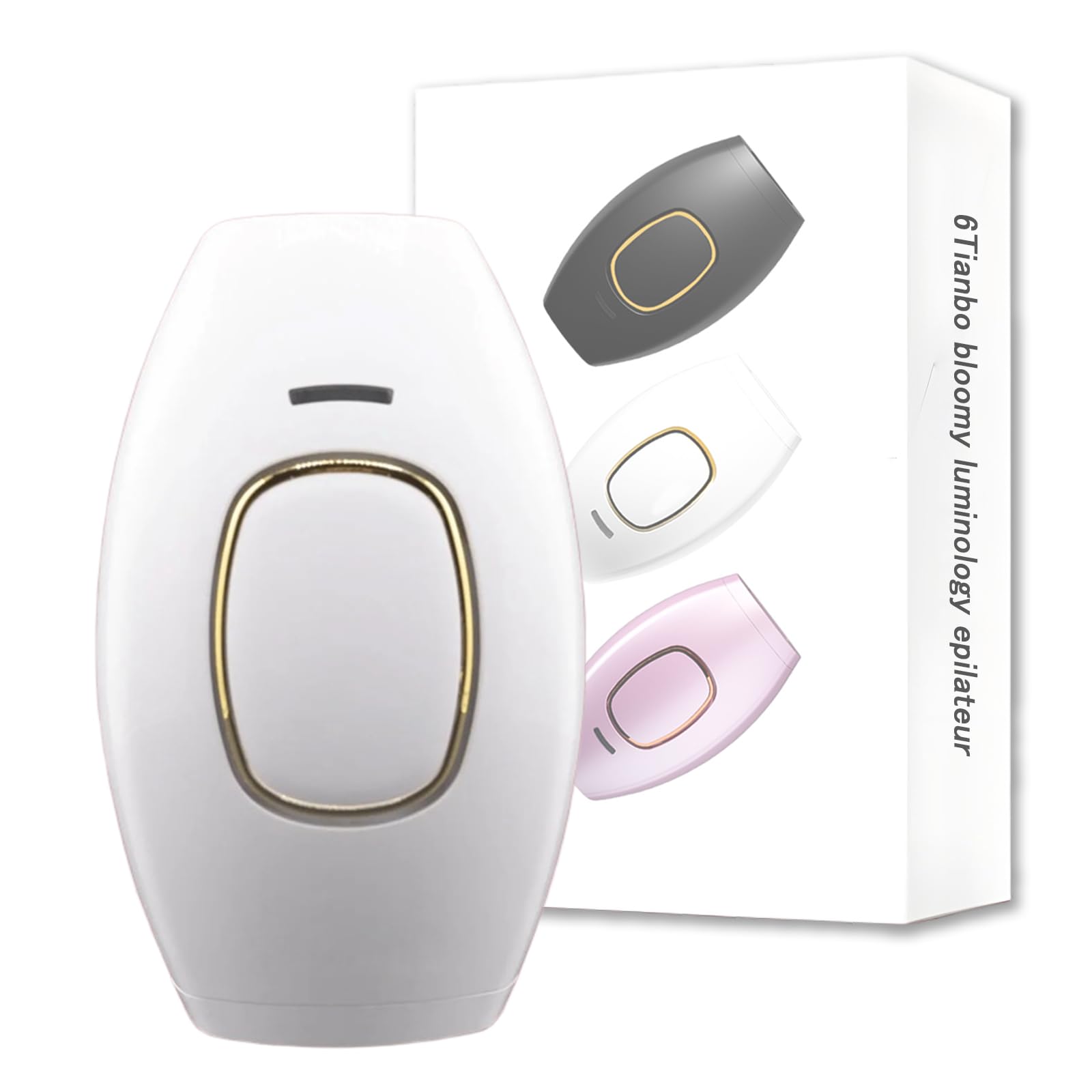 Epilatore Laser Professionale a Casa, Dispositivo di Rimozione Pelo, Adatto per Viso & Corpo, Tecnologia Senza Dolore (Bianco)