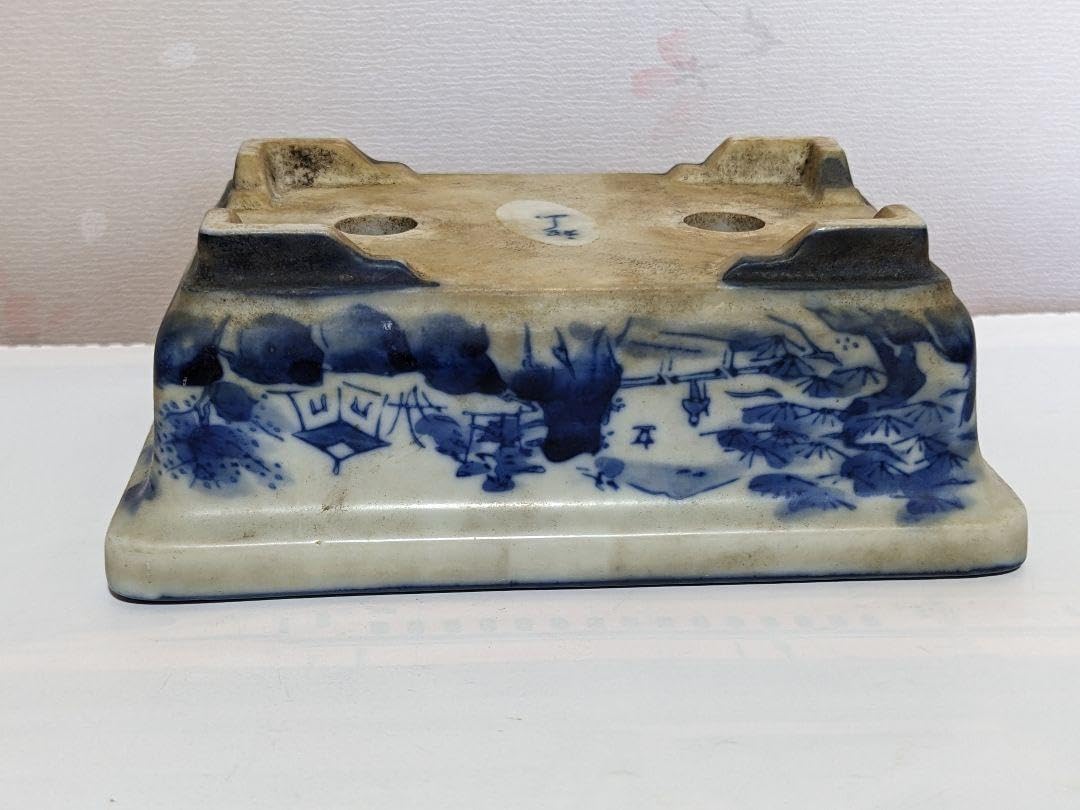 中国 長方形 神獣飾り盆栽鉢 小品盆栽鉢 古玩古美術品 コレクション