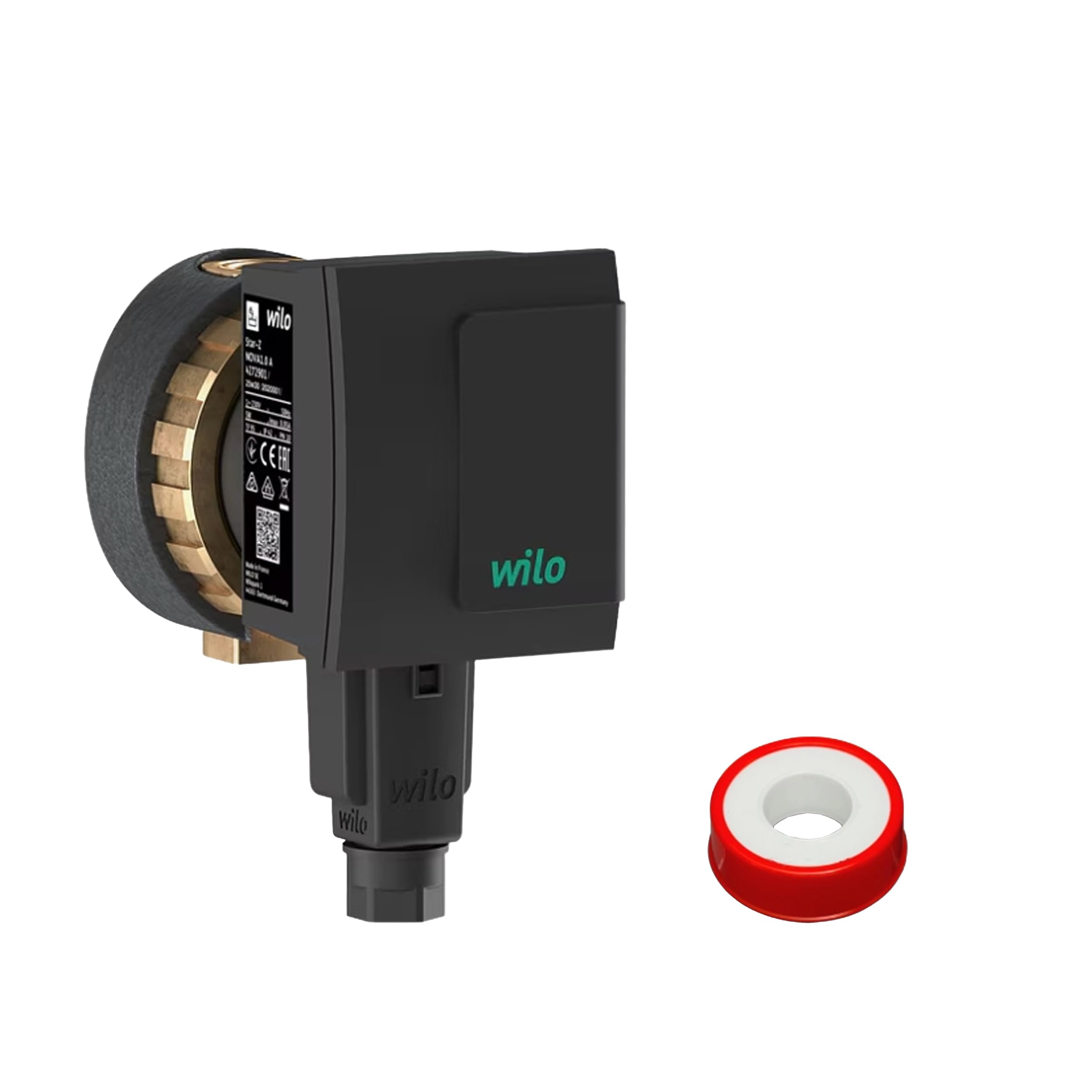 Set Wilo-Star-Z NOVA 1.0/1.0 A – Zirkulationspumpe für Warmwasser mit Teflonband, Komplettset für Trinkwasseranlagen (Set Wilo-Star-Z NOVA 1.0)