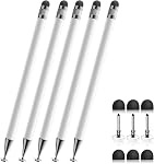 Bopomofo Stylus(5 Pcs),2-in-1 Stylus stylo pour écran tactile,Universal Styles Haute Sensibilité,Métal Barrel Disc & Conseil en caoutchouc, pas de charge, convient pour les tablettes Nintendo Switch/iPhone/ipad/Android