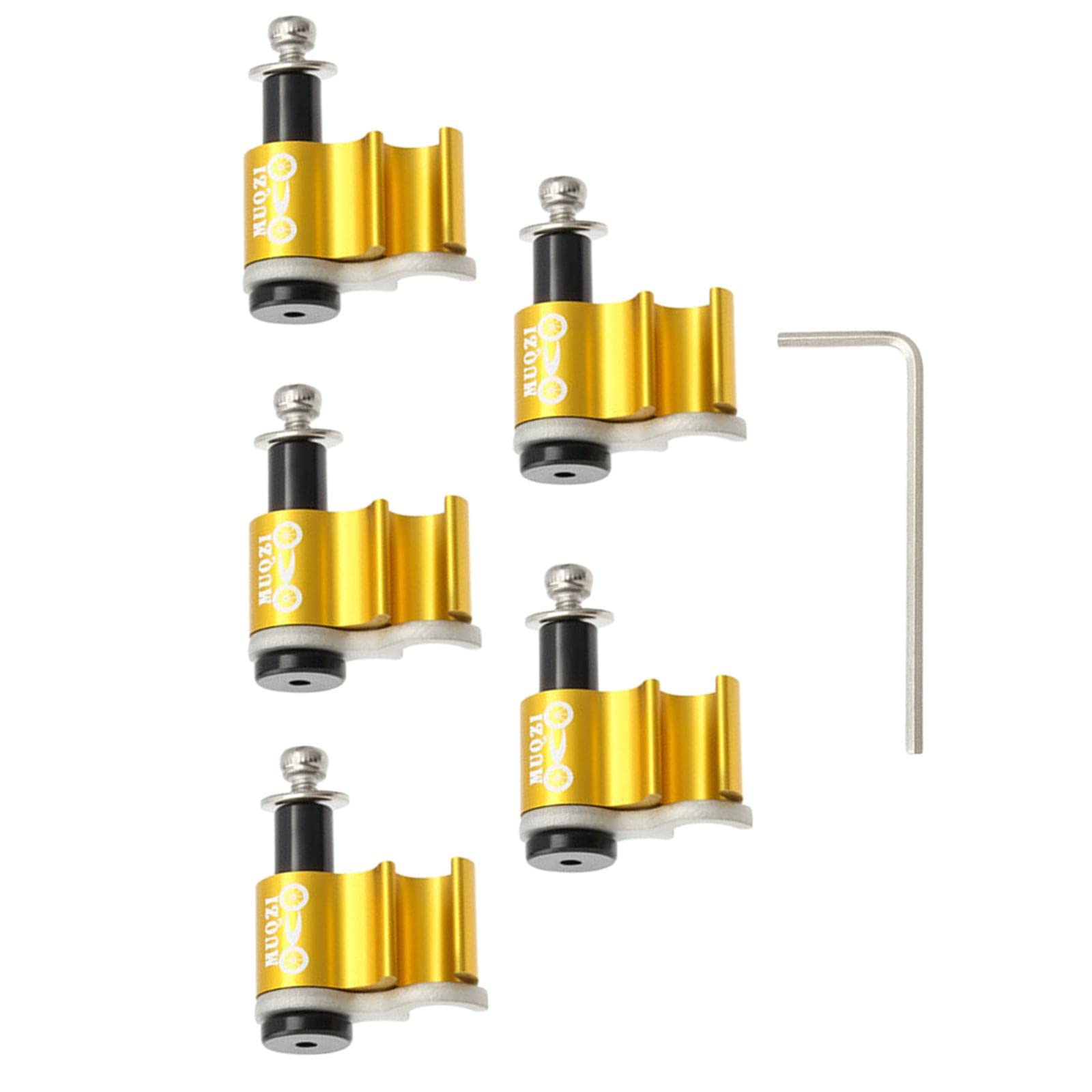 MotiveTech 5 Pieces Brake Hose Adapter Hydraulic Branch Cable Guide Aluminum Alloy Fixing Clip Suitable for Man Mounting, Gold