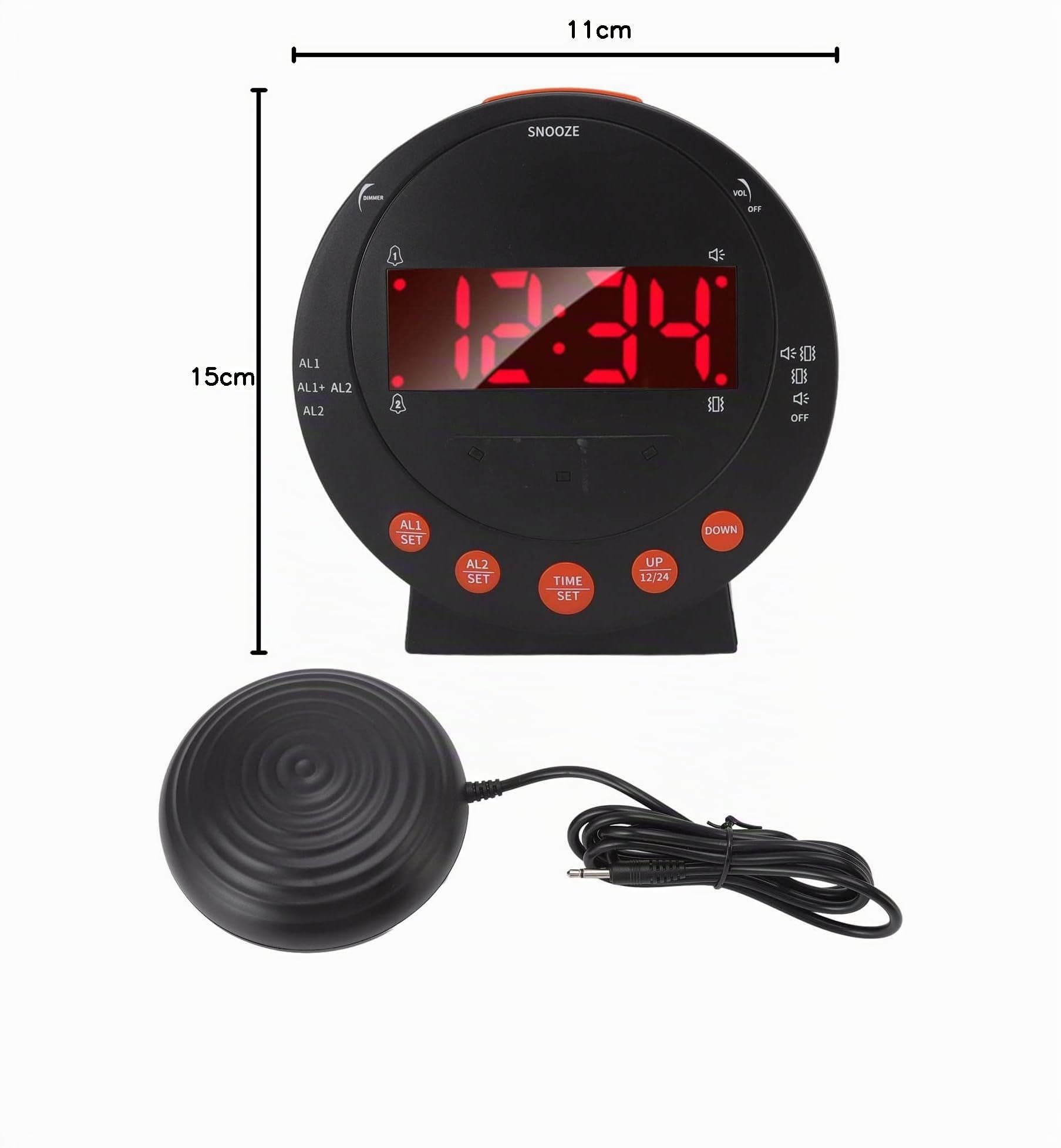 Wecker Laut für Tiefschläfer, 110 DB Vibrationswecker für Gehörlose Lauter Wecker Vibrationsalarm, für Weckt Tiefschläfer Langschläfer Hörgeschädigte und Taube