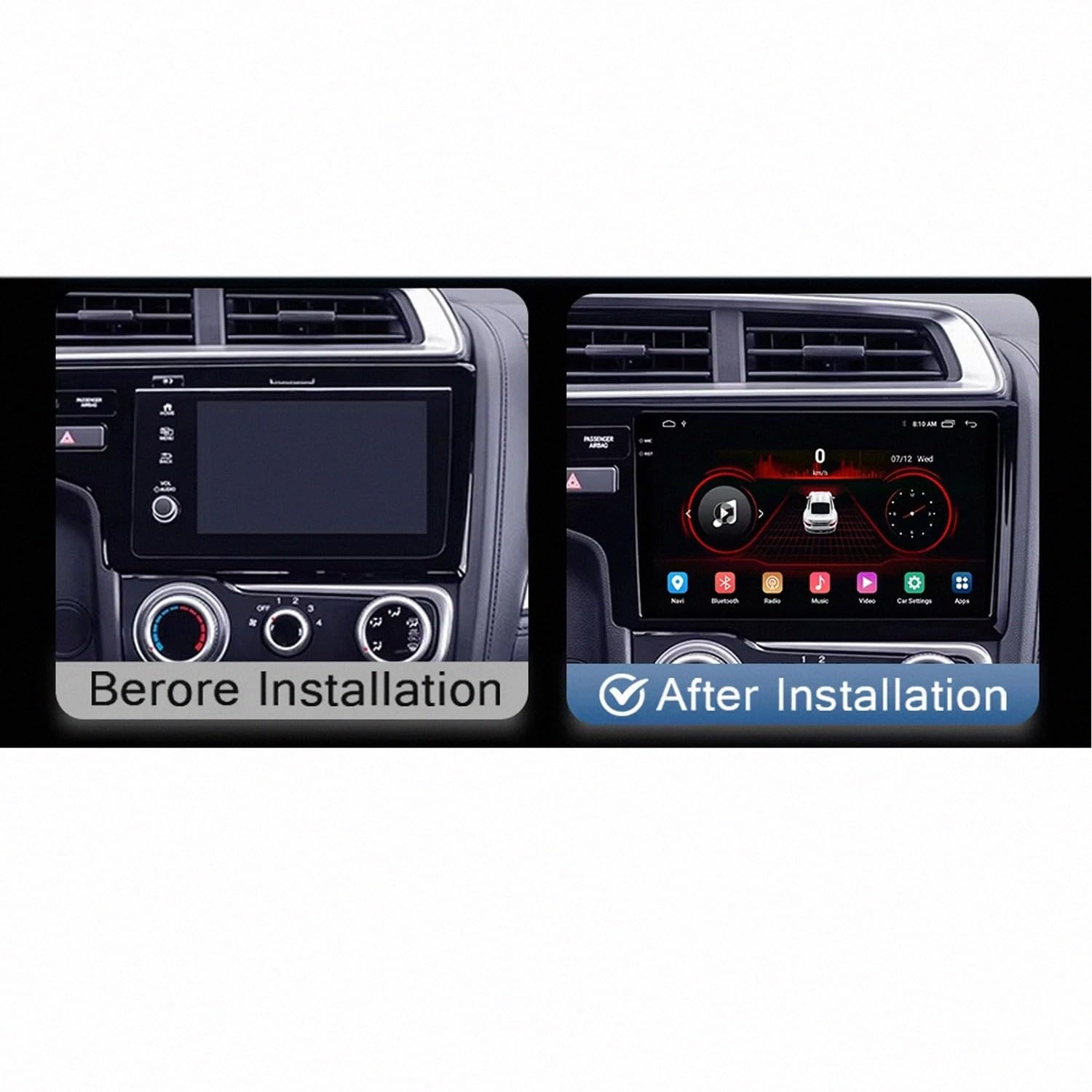 Radio Samochodowe dla Honda FIT JAZZ 3 2014-2020 Z Bluetooth, Fm I Aux; Obsługa Mirror Link, Nawigacji Gps Oraz Sterowania Głosowego, 8 Rdzeń 4G+64G