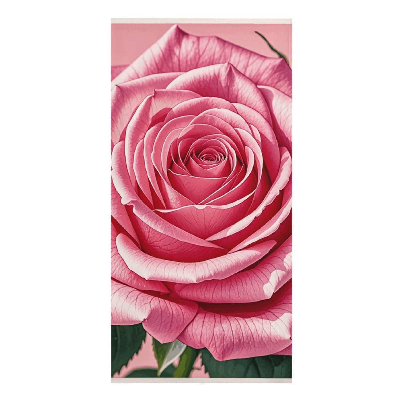 QMNLKH Rose Print Beach Towel for Women, Large Microfiber Pool Towel for Men, Absorbent Swim Towels for Home, Lightweight Bath Towels for Camping, Yoga, 30.3"x61.4"