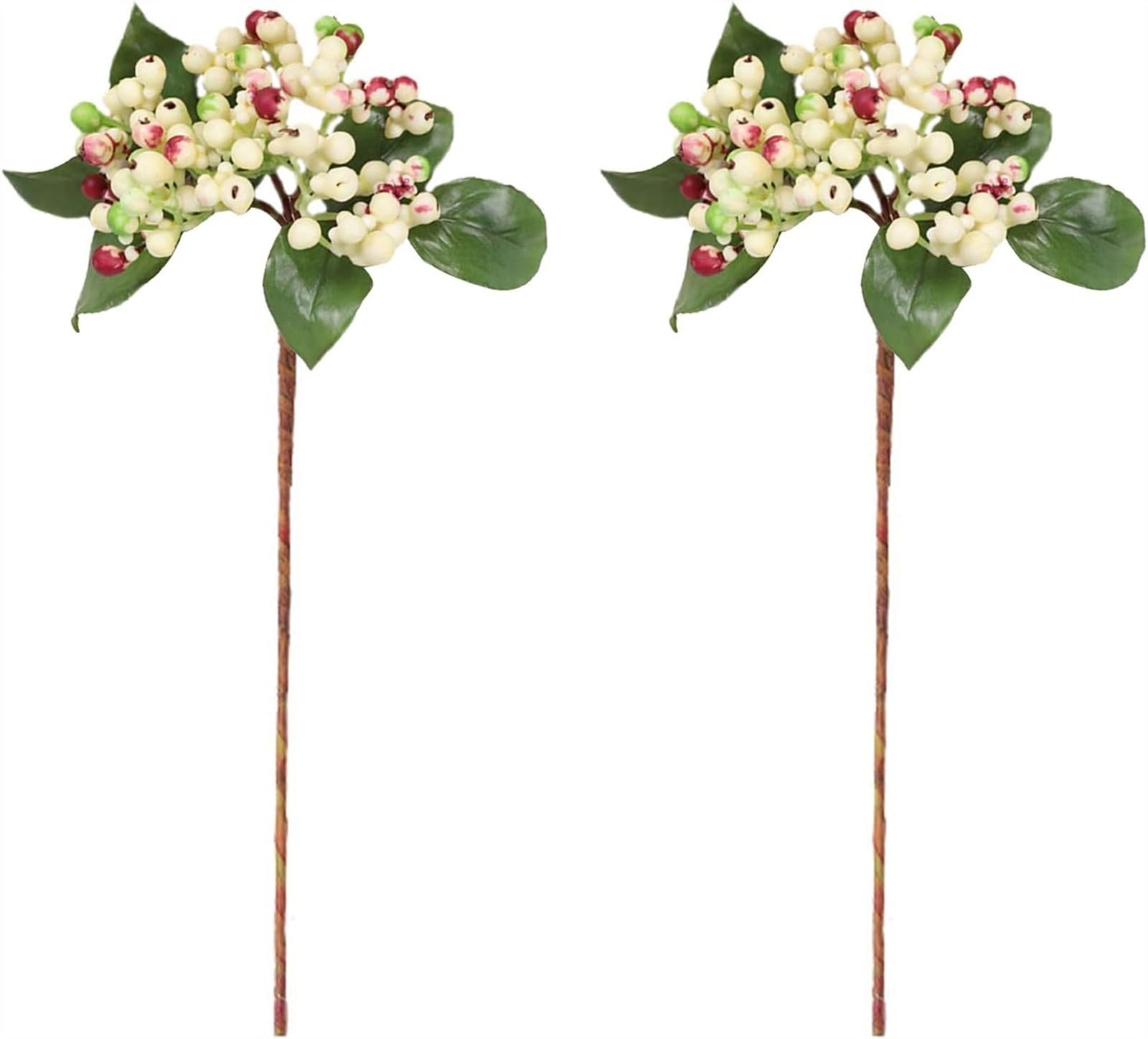 FFOCCOWangtao 2pcs Artificial Holly Berry Stem ，12.2 in，Realistic Bouquet for Wedding Party, Berry Ornaments Fake Berry for Home Office Decor, 2 Pcs Faux Holly Berry Branch ，Orange (Color : Pink)