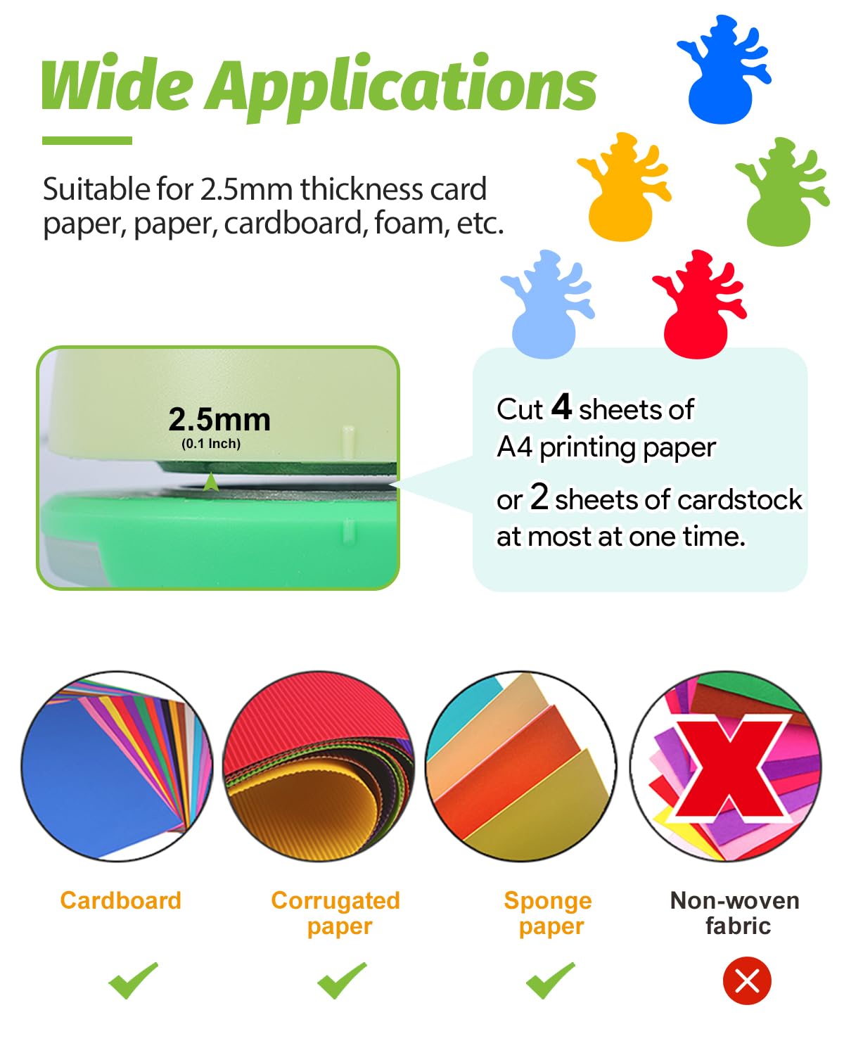 UCEC Snowman Hole Punch 1 Inch, Paper Punches for Crafting, Craft Lever Punch Handmade for Paper Crafting, Christmas, Scrapbooking, Cards Decoration, DIY Arts image 3