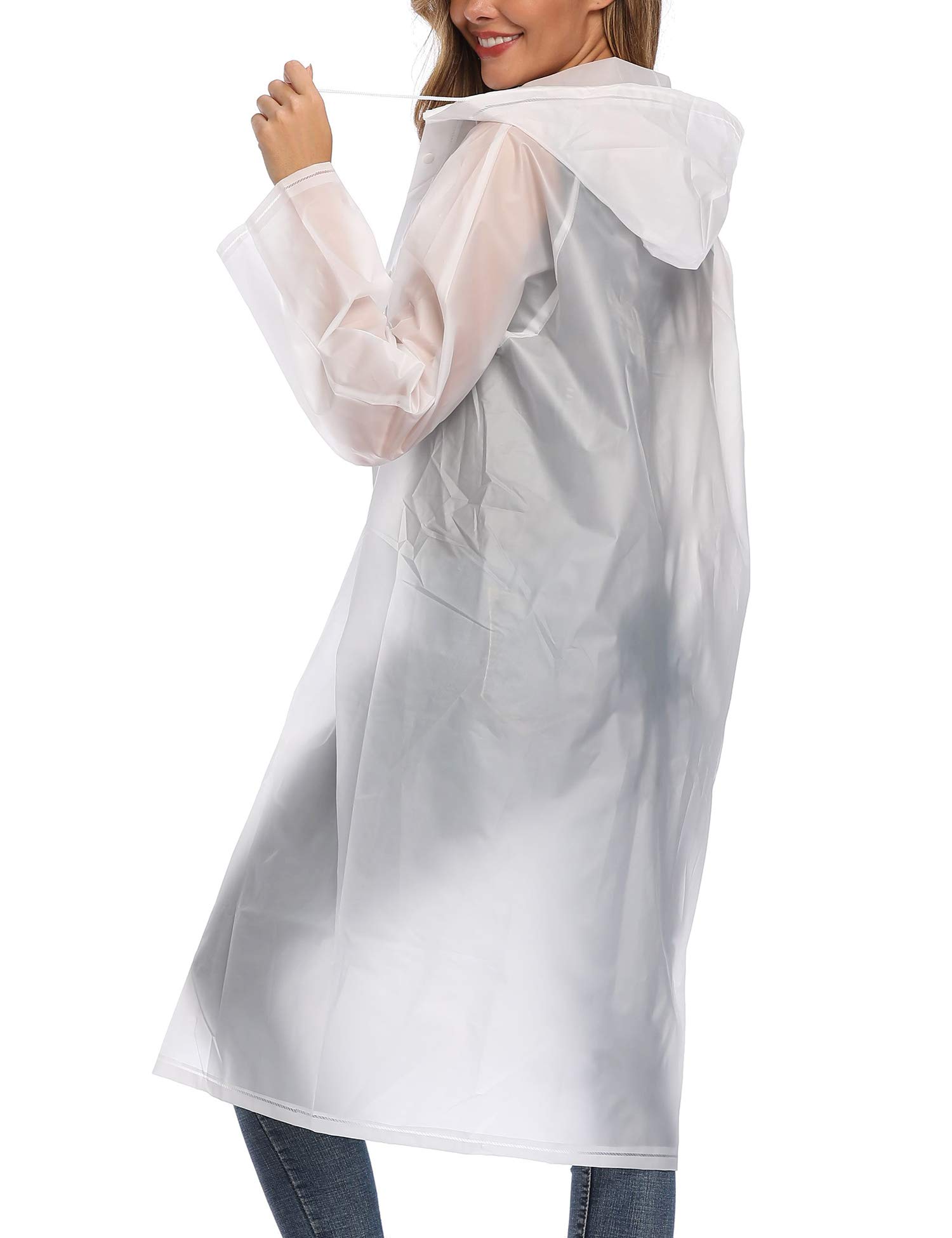 Besshopie EVA-Regenmantel, wasserdicht, wiederverwendbar, Unisex, für Herren und Damen, lang, transparent