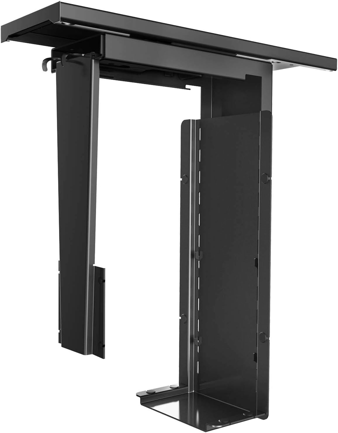 AIMEZO Adjustable Under Desk and Wall PC Mount | Computer Case Holder with 360-degree Swivel(Black)