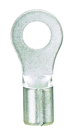 Panduit P18-56R-C Ring Terminal, Non-Insulated, 22 - 16 AWG Wire Range, 5/16" Stud Size, 0.03" Stock Thickness, 0.46" Terminal Width, 0.91" Terminal Length, 0.34" Center Hole Diameter Pack of 100