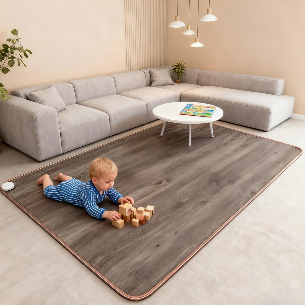 Tappetino riscaldante Portatile, riscaldatore Elettrico per Pavimenti radianti con Timer di Riscaldamento rapido, per casa, Soggiorno, Ufficio, Yoga,50 * 100cm