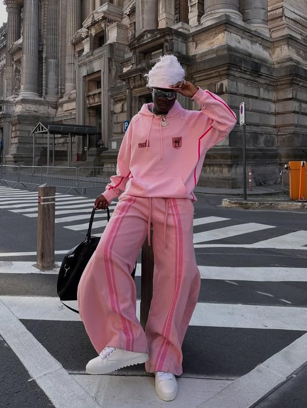 Aelfric Eden Herren Baggy Jogginghose Damen Barrel Sweatpants Baumwolle Kordelzug Freizeithose Wide Leg Elastic Sporthose mit Taschen
